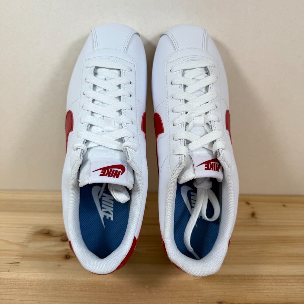 Nike Cortez classic sneakers womens 9 White red Leather Retro DN1791-108 - Picture 6 of 11